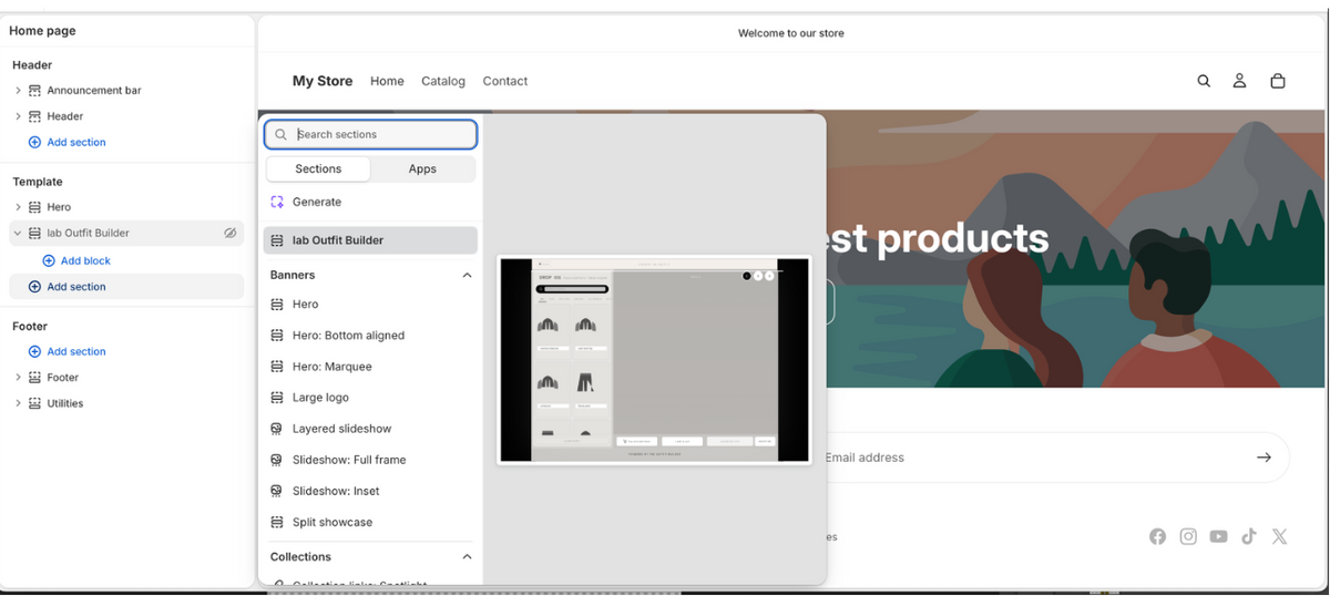 Add the Section to Your  Theme Homepage